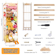 Nuoex open-top mesh panel display for quick toy visibility and access.