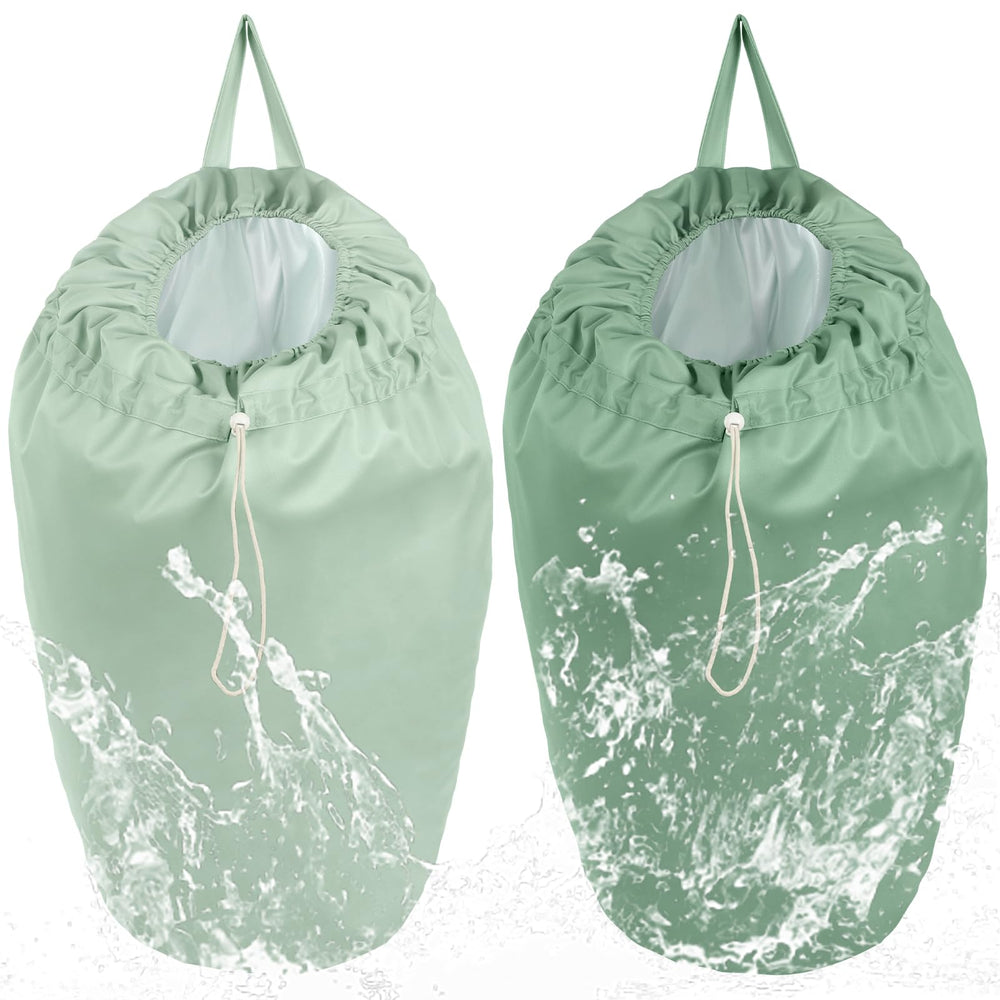 Nuogo diaper pail liner green folded demonstrates reusable, space-saving diaper storage.