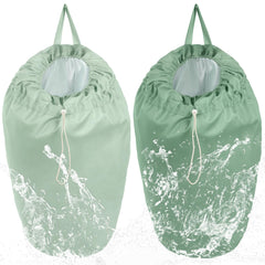 Nuogo diaper pail liner green folded demonstrates reusable, space-saving diaper storage.