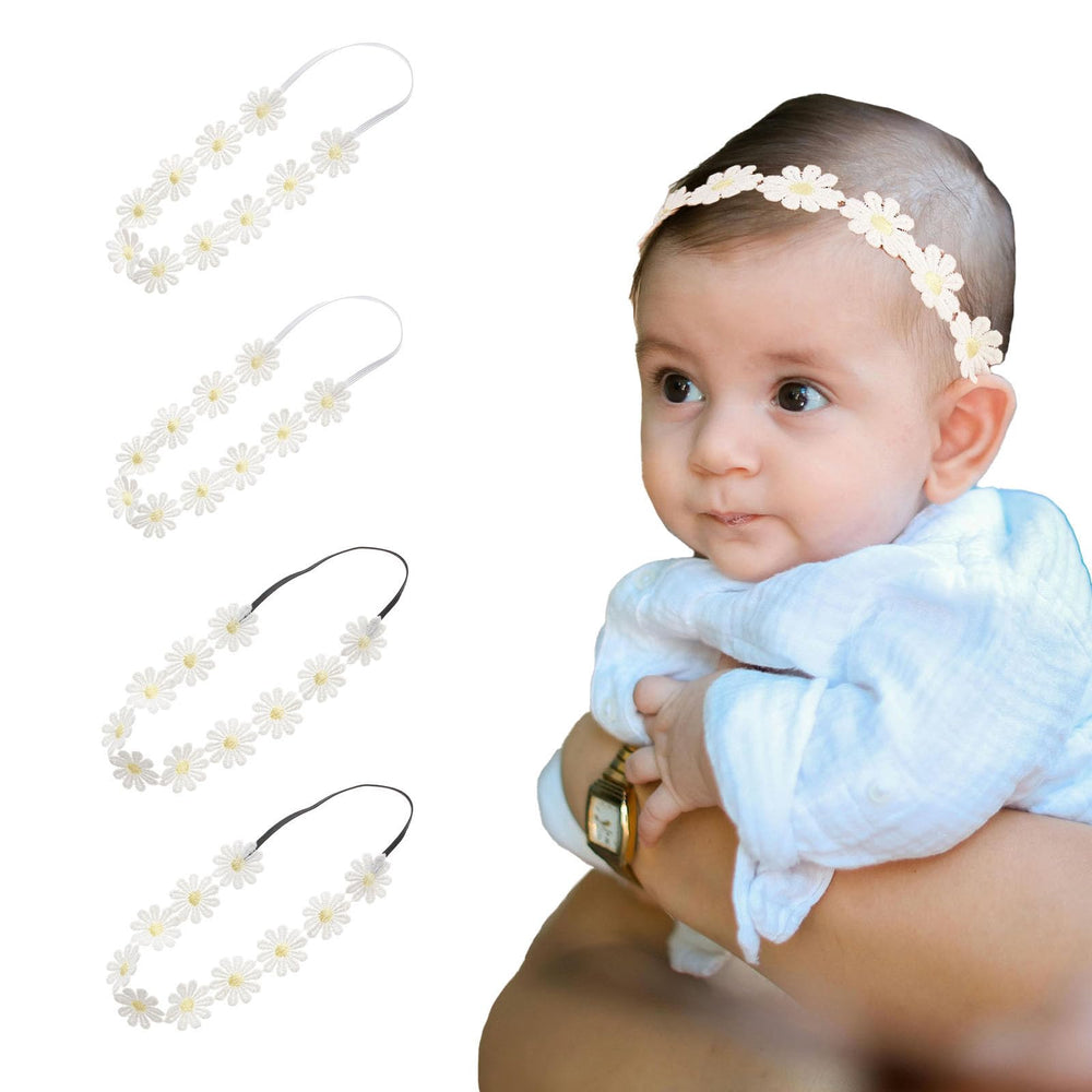 NUOSYI daisy headband yellow-white front view for photo-ready outfits