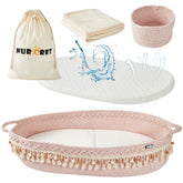 Nurcret baby changing basket pink foldable design for easy travel and diaper changes