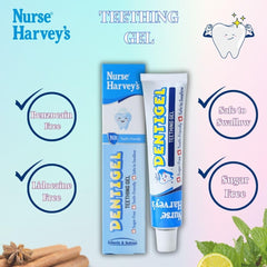 Nurse Harvey's Dentigel on baby's teeth and gums for relief.