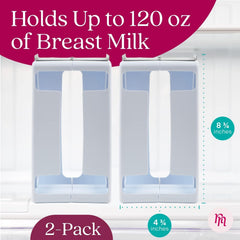 Nurse & Nourish tower fits 4oz breast milk bags for easy portioning.