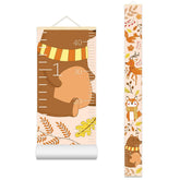 Nustila kids height chart animal pattern helps track growth in a playful kid's room.