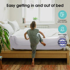 NUTIKAS 47-inch bed rail shows full length coverage for twin to queen beds
