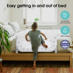 NUTIKAS bed rail guard heavy-duty-steel highlights fortress-safety against tumbles.