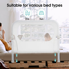 NUTIKAS toddler bed rail in use ensures safe sleeping with secure sides