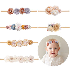 NUWAJP baby flower headbands six-pack for newborn to toddler styling