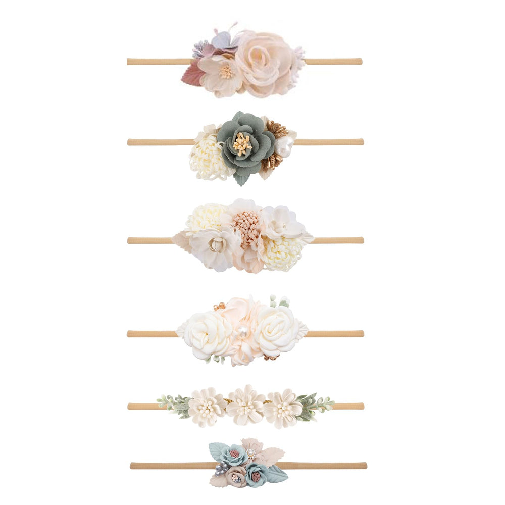 NUWAJP baby flower headbands in soft nylon provide gentle comfort for newborn photos