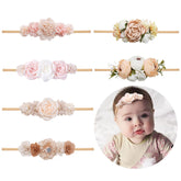 NUWAJP baby flower headbands 6pcs set for newborns and photos