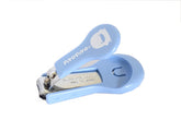 nvxigac Piyo Piyo nail clipper blue front view showing ergonomic grip for precise trimming