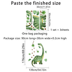 NXUEBDU dinosaur wall decal large-scene showcases a jungle mural for exploration.