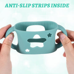 NYTGAH bottle holder purple star enhances self-feeding grip on wide-neck bottles