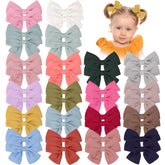 OAOLEER 40-piece linen hair bows in neutral colors for versatile daily styling.