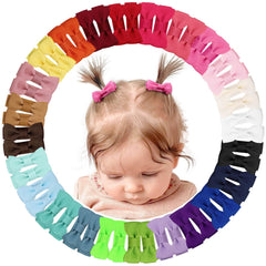 OAOLEER 2-inch hair clips in 24 color pairs for secure, gentle styling on babies