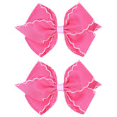 OAOLEER 5in pink hair bow on clip for secure toddler styling