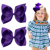 OAOLEER 6-inch purple layered bow clip for toddler pigtails and cute styling