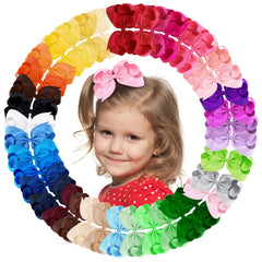OAOLEER 40pcs hair bows packaging shows vibrant colors for coordinating outfits.