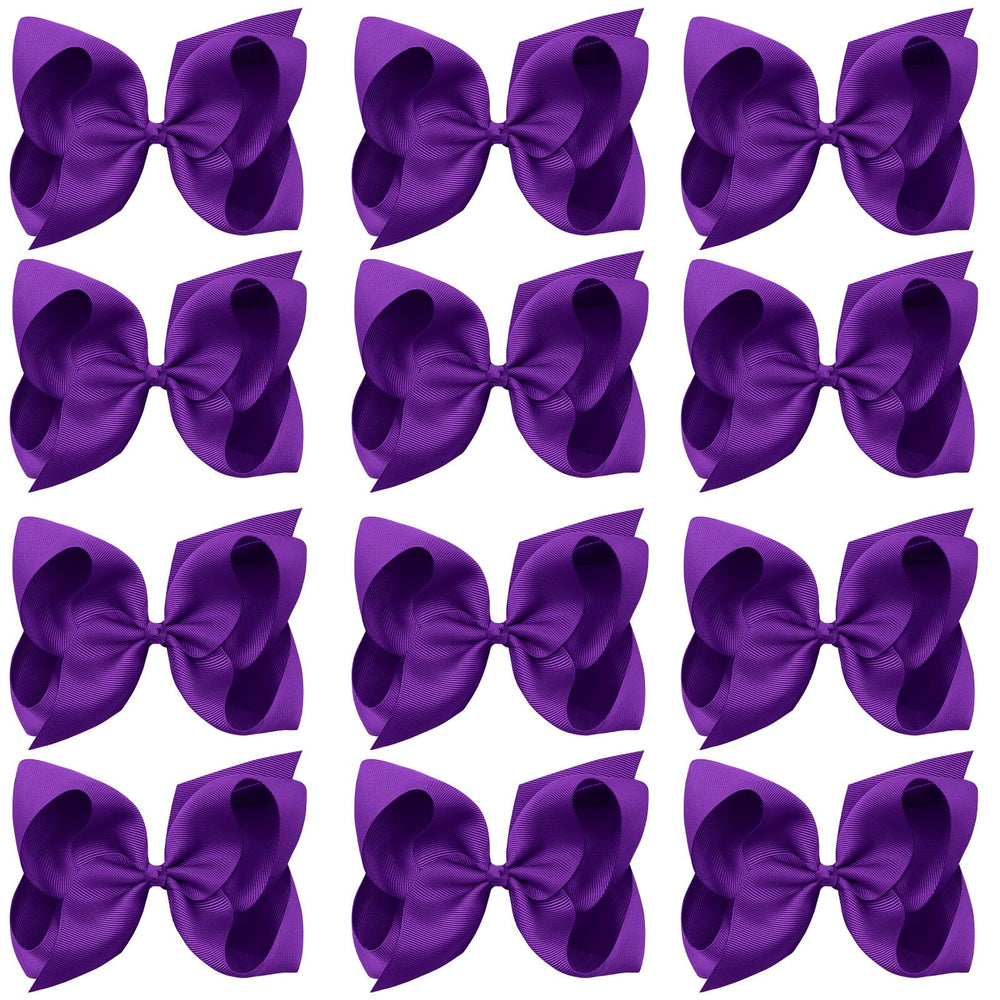 Oaooleer big purple 6-inch bow with clip for secure everyday styling.