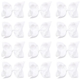 OAOLEER big hair bow 8inch white on clip for secure toddler styling