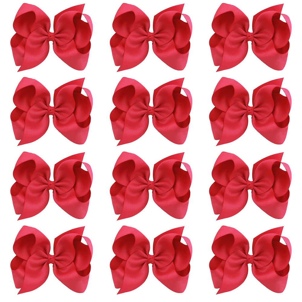 Oaooleer eight-inch hair bows on white background for versatile styling.