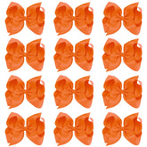 Oaoleer big hair bows orange 8inch—vibrant accessory for everyday outfits and easy alligator clips.