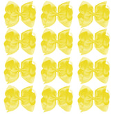 Oaooleer big hair bows in yellow grosgrain with 8-inch clip for durable everyday outfits.