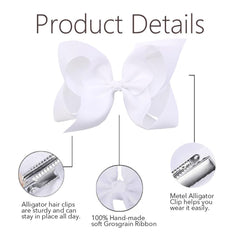 OAOLEER boutique bow 3inch white on clip adds delicate daily detail