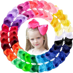 OAOLEER 8-inch hair bows in a ponytail demonstrate school-ready styling