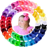 Oaooleer 4 inch grosgrain bows with secure alligator clip for durable wear