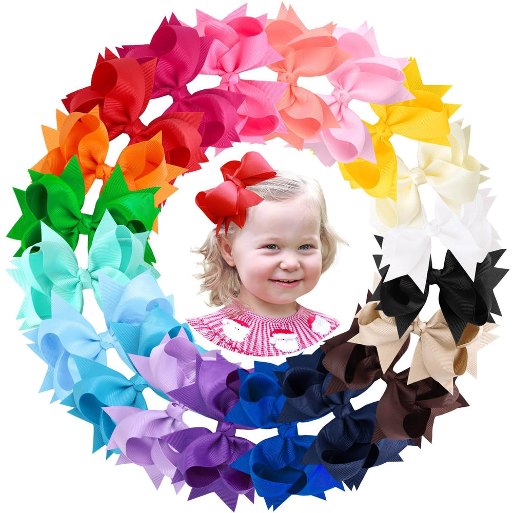 Oaooleer Style-A 4.5-inch layered bow with secure alligator clip for neat hair