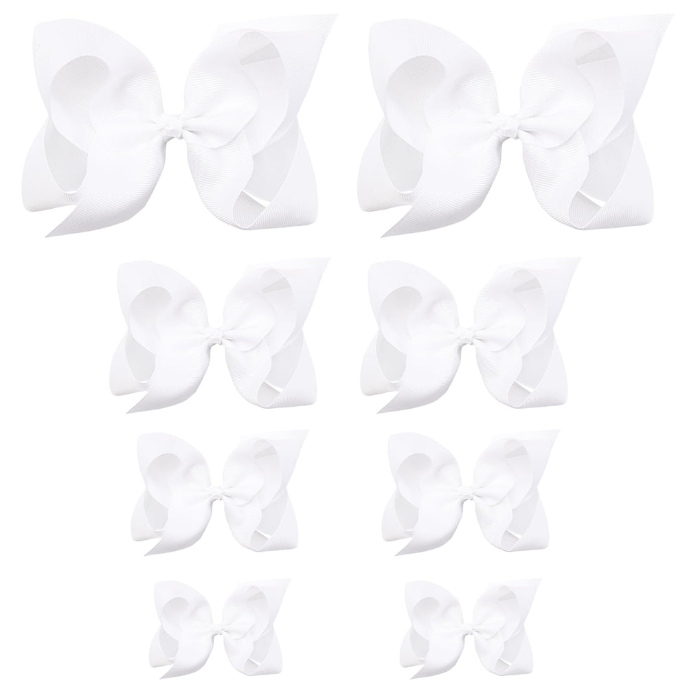OAOLEER white 8-inch bow close-up for versatile outfit matching