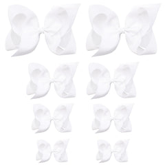 OAOLEER white 8-inch bow close-up for versatile outfit matching