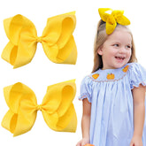 OAOLEER yellow layered bow with alligator clip 2-pack for easy daily styling.