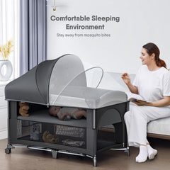 Obee Odee 4 in 1 baby bassinet mosquito-net highlights insect protection and easy monitoring