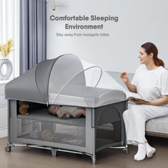 Obee Odee bedside sleeper close-up showing convenient access near baby