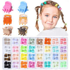 obeoby 132-pack mini hair clips in a box for easy color selection