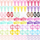 obeoby 82-pcs colorful hair clips set with crowns and butterflies for playful daily styling