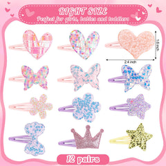 obeoby heart-pattern clips add cute accents for party-ready looks