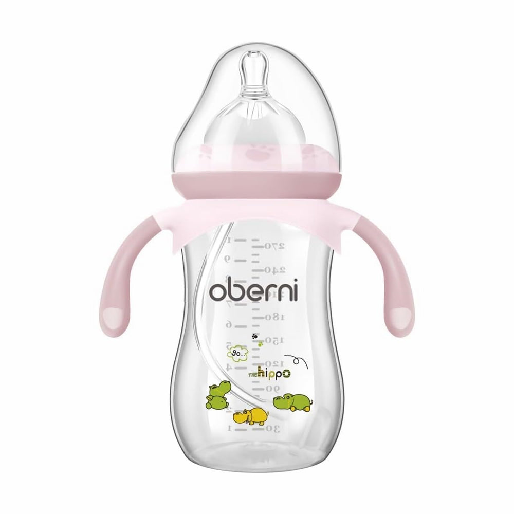 Oberni baby bottle anti-colic nipple reduces air intake during feeds