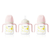Oberni Toddler Sippy Cup pink front view; three-pack ready for mess-free learning.