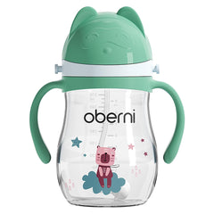Oberni Tritan Sippy Cup 270ml green side view for easy on-the-go sipping