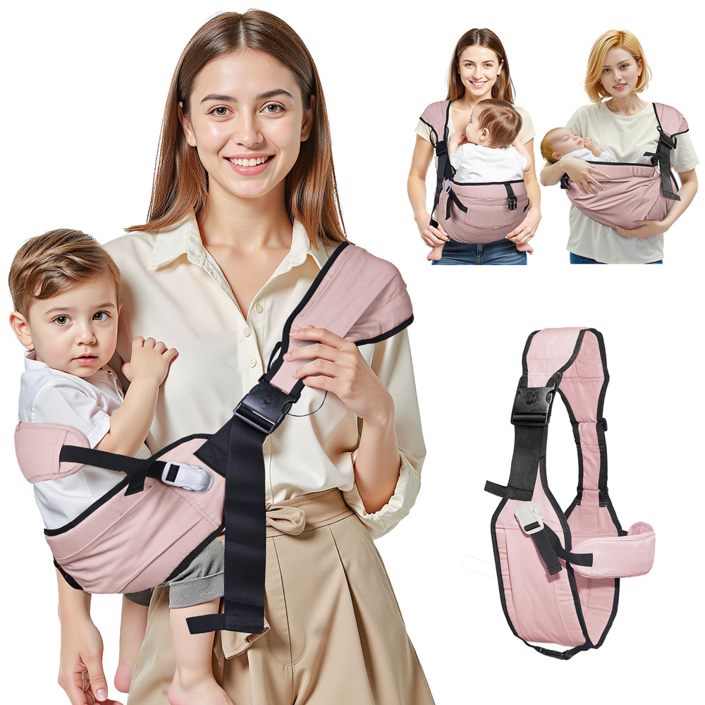 Oblitor baby carrier newborn usage demonstrates adjustable straps for growing infants during errands.