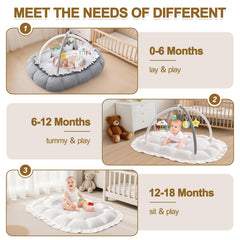 OCATO soft cotton mat emphasizes plush comfort for crawling and play