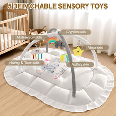 OCATO tummy-time space highlights large cushion area for early motor skills