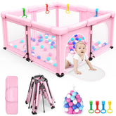 OCATO Baby Playpen folded-compact: portable storage and easy transport.