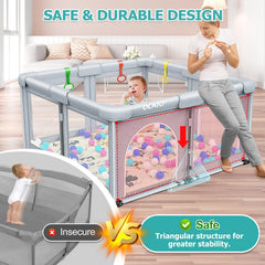 OCATO playpen mat and included accessories support safe play.