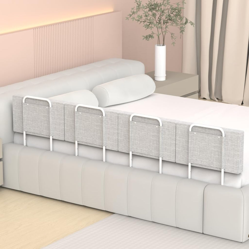 OCBAiLi bed rail toddler guard shown under mattress for secure sleep