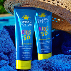 Ocean Potion Kids Sunscreen Lotion SPF50 pump-dispense for easy, mess-free application