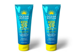 Ocean Potion Kids Sunscreen Lotion SPF50 bottle close-up for sun protection on skin
